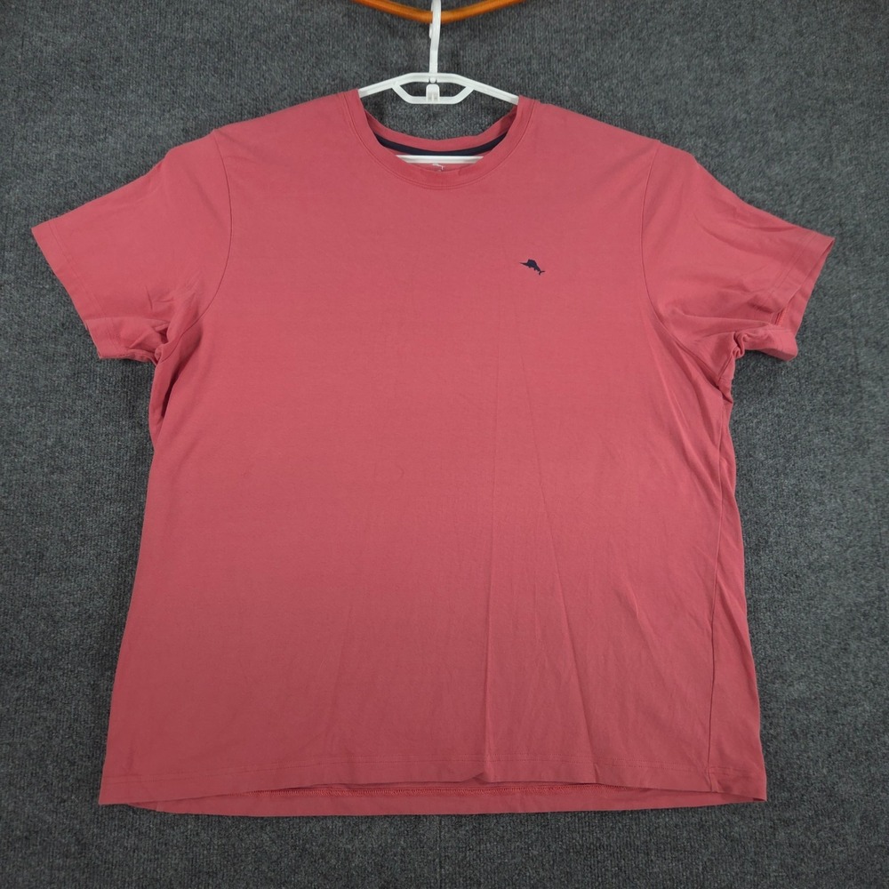 Tommy Bahama Men's Rose Red Knit Logo Marlin Crew Neck Short Sleeve T-Shirt XL